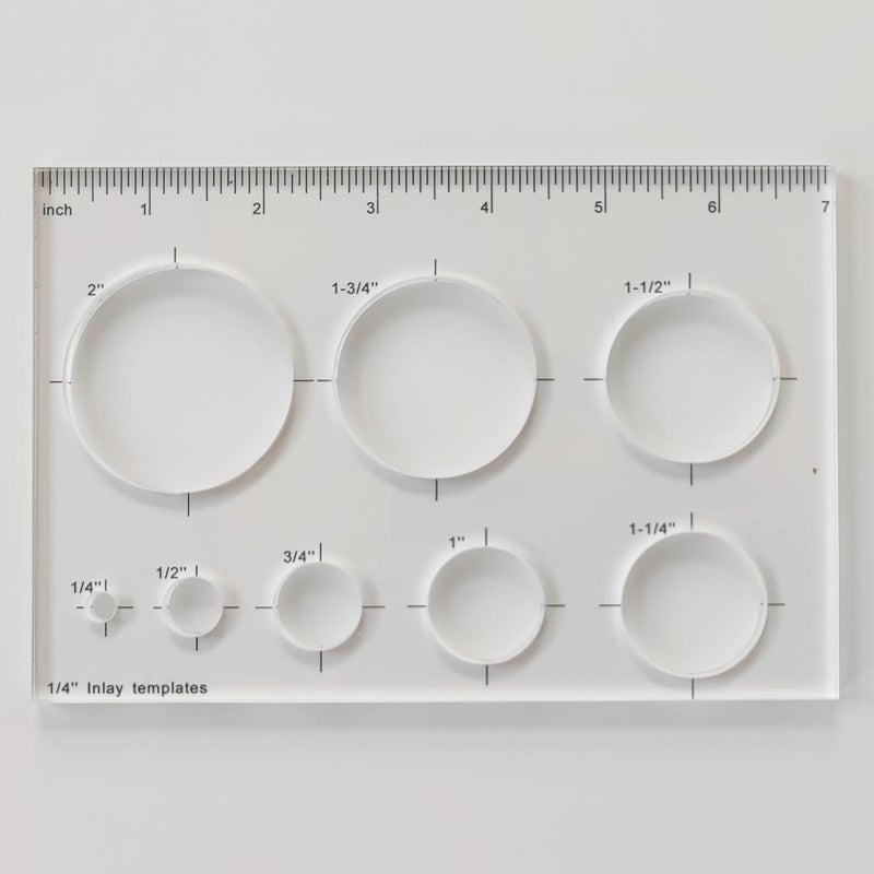 KINGRIA 8 in1 Bowtie Jia Router Template for Woodworking 1/4'' Thick DIY Router Template Jig Kit Acrylic Circle Inlay Template Decorative Guide (Circle) - Image 1